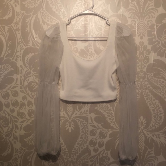 Puff sleeve crop top - Picture 2 of 4